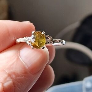 Elegant Natural RARE Sphene NEW Sterling Silver Ring